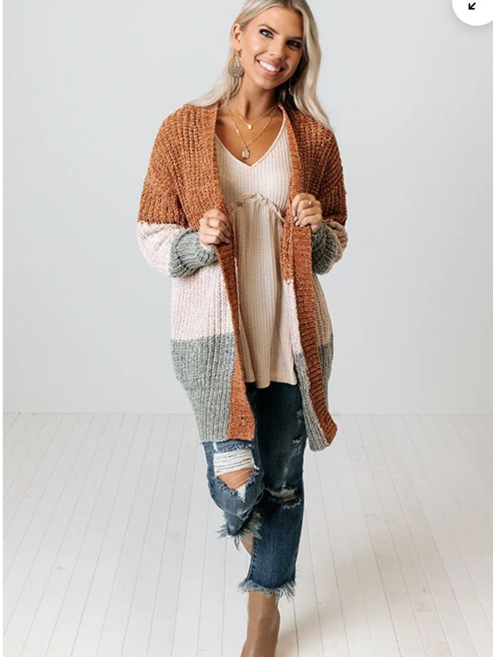 Impressions Women's Soft Plush Open Front Longline Drop Shoulder Cardigan Size M